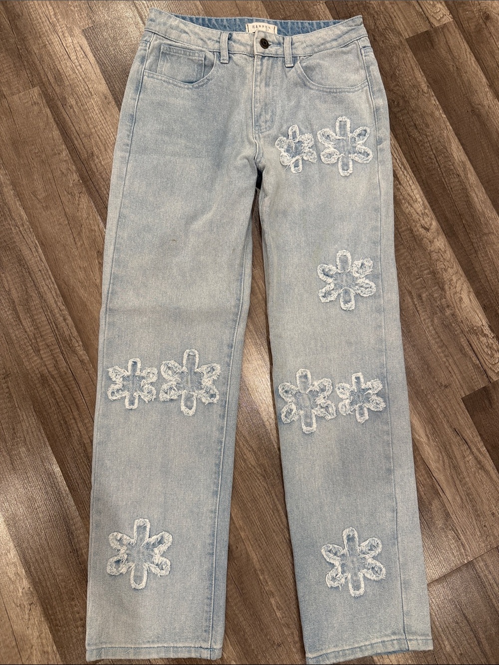 Harper Herritage 26 Light Wash Floral Appliqué Women's Jeans